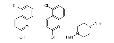 (4-azaniumylpiperazin-1-yl)azanium,(E)-3-(2-chlorophenyl)prop-2-enoate结构式