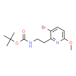 叔-丁基 (2-(3-溴-6-甲氧基吡啶-2-基)乙基)氨基甲酯结构式