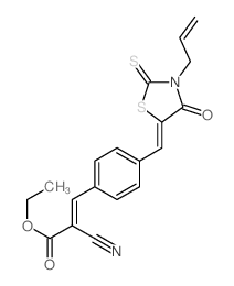 2-Propenoic acid,2-cyano-3-[4-[[4-oxo-3-(2-propen-1-yl)-2-thioxo-5-thiazolidinylidene]methyl]phenyl]-,ethyl ester Structure