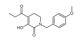 5-hydroxy-1-[(4-methoxyphenyl)methyl]-4-propanoyl-2,3-dihydropyridin-6-one Structure