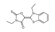 3-乙基-5-[3-乙基-2(3H)-苯并噻唑亚基]-2-硫代-4-恶唑烷酮结构式