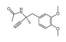 (S)-2-acetylamino-2-(3,4-dimethoxy-benzyl)-propionitrile结构式
