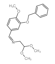 Ethanamine, 2,2-dimethoxy-N-[[4-methoxy-3-(phenylmethoxy)phenyl]methylene]- Structure