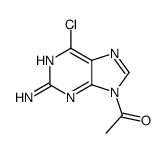 1-(2-amino-6-chloropurin-9-yl)ethanone Structure