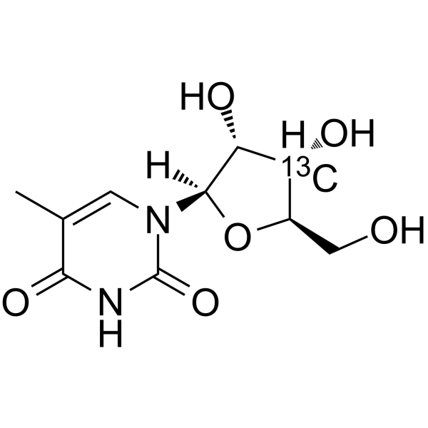 5-Methyluridine-3′-13C Structure