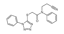 N-(2-cyanoethyl)-N-phenyl-2-(1-phenyltetrazol-5-yl)sulfanylacetamide结构式