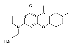 4-chloro-N,N-diethyl-6-(1-methylpiperidin-4-yl)oxy-5-methylsulfanylpyrimidin-2-amine,hydrobromide结构式