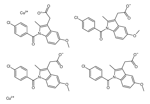 Copper, tetrakis.mu.-1-(4-chlorobenzoyl)-5-methoxy-2-methyl-1H-indole-3-acetato-O3:O3di-, (Cu-Cu) Structure