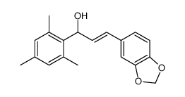 (E)-3-(1,3-benzodioxol-5-yl)-1-(2,4,6-trimethylphenyl)prop-2-en-1-ol结构式