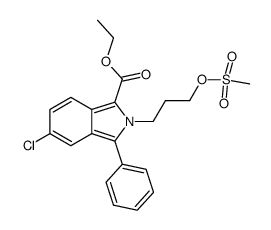 5-chloro-2-{3-[(methylsulfonyl)oxy]propyl}-3-phenylisoindole-1-carboxylic acid ethyl ester结构式