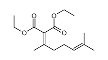 diethyl 2-(6-methylhept-5-en-2-ylidene)propanedioate Structure