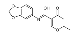N-(1,3-benzodioxol-5-yl)-2-(ethoxymethylidene)-3-oxobutanamide结构式