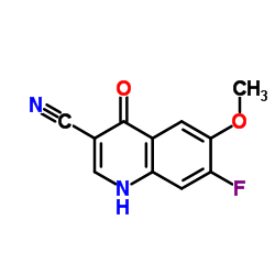 7-氟-6-甲氧基-4-氧代-1,4-二氢-3-喹啉甲腈结构式