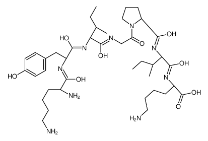 (2S)-6-amino-2-[[(2S,3S)-2-[[(2S)-1-[2-[[(2S,3S)-2-[[(2S)-2-[[(2S)-2,6-diaminohexanoyl]amino]-3-(4-hydroxyphenyl)propanoyl]amino]-3-methylpentanoyl]amino]acetyl]pyrrolidine-2-carbonyl]amino]-3-methylpentanoyl]amino]hexanoic acid Structure