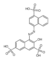 3-hydroxy-4-[(4-sulphonaphthyl)azo]naphthalene-2,7-disulphonic acid structure