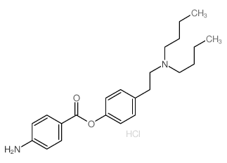 Phenol,4-[2-(dibutylamino)ethyl]-, 1-(4-aminobenzoate), hydrochloride (1:1) structure