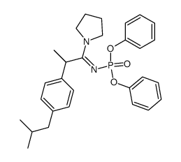 diphenyl N-[2-(4-isobutylphenyl)-1-pyrrolidinopropylidene]结构式