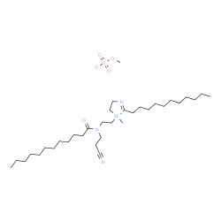 1-[2-[(2-cyanoethyl)(1-oxododecyl)amino]ethyl]-4,5-dihydro-1-methyl-2-undecyl-1H-imidazolium methyl sulphate结构式