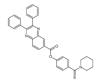 [4-(piperidine-1-carbothioyl)phenyl] 2,3-diphenylquinoxaline-6-carboxylate Structure