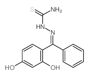 [[(2-hydroxy-4-oxo-1-cyclohexa-2,5-dienylidene)-phenyl-methyl]amino]thiourea structure