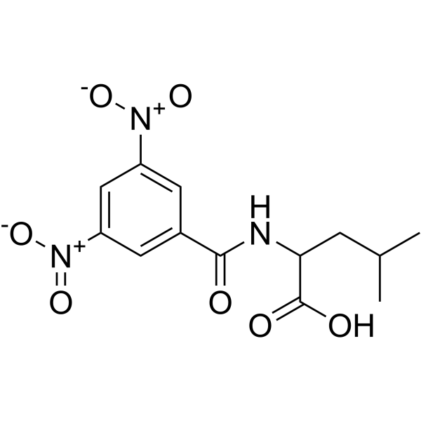 N-(3,5-二硝基苯甲酰基)-DL-亮氨酸结构式