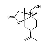 (5R,6S,9R)-4-hydroxy-6-(hydroxymethyl)-4,6-dimethyl-9-(prop-1-en-2-yl)-1-oxaspiro[4.5]decan-2-one结构式