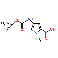 4-[(叔丁氧羰基)氨基]-1-甲基-1H-吡咯-2-甲酸结构式