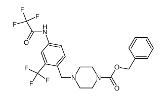 4-[4-(2,2,2-trifluoro-acetylamino)-2-trifluoromethyl-benzyl]-piperazine-1-carboxylic acid benzyl ester Structure