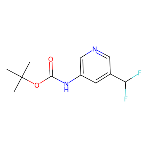 (5-Difluoromethyl-pyridin-3-yl)-carbamic acid tert-butyl ester结构式