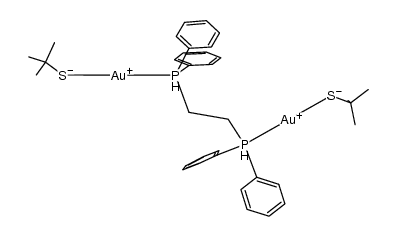 1,2-bis(diphenylphosphanyl)ethanebis(tert-butylthiolate)digold(I)结构式