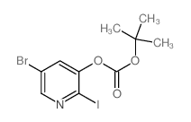 5-溴-2-碘吡啶-3-碳酸叔丁酯结构式