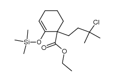 ethyl 1-(3-chloro-3-methylbutyl)-2-trimethylsilyloxycyclohex-2-enecarboxylate结构式