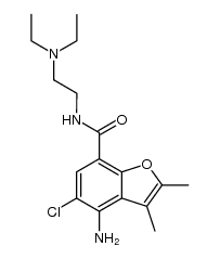 4-amino-5-chloro-N-[2-(diethylamino)ethyl]-2,3-dimethyl-7-benzofurancarboxamide结构式