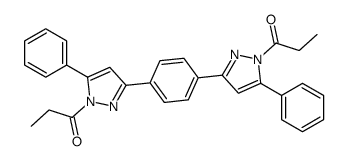 1-[5-phenyl-3-[4-(5-phenyl-1-propanoylpyrazol-3-yl)phenyl]pyrazol-1-yl]propan-1-one Structure