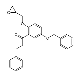1-(5-(benzyloxy)-2-(oxiran-2-ylmethoxy)phenyl)-3-phenylpropan-1-one Structure