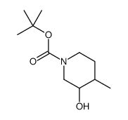 3-羟基-4-甲基哌啶-1-羧酸叔丁酯结构式