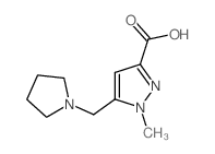 1-甲基-5-吡咯烷-1-甲基-1H-吡唑-3-羧酸结构式