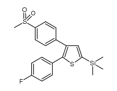 (5-(4-fluorophenyl)-4-(4-(methylsulfonyl)phenyl)thiophen-2-yl)trimethylsilane结构式