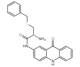 N-(s-苄基-l-半胱氨酰基)-2-氨基吖啶酮结构式