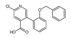 2-chloro-5-(2-phenylmethoxyphenyl)pyridine-4-carboxylic acid结构式