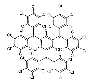 2,4,6-trichloro-α,α,α',α',α'',α''-hexakis(pentachlorophenyl)mesitylene triradical结构式