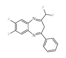 2-二氟甲基-7,8-二氟-4-苯基-3H-苯并[b][1,4]苯二氮䓬结构式