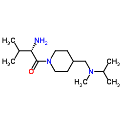 (2S)-2-Amino-1-(4-{[isopropyl(methyl)amino]methyl}-1-piperidinyl)-3-methyl-1-butanone结构式