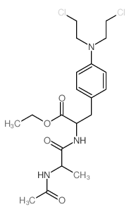 L-Phenylalanine, N-(N-acetyl-D-alanyl)-4-[bis(2-chloroethyl)amino]-, ethyl ester Structure