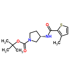 (S)-3-[(3-Methyl-thiophene-2-carbonyl)-amino]-pyrrolidine-1-carboxylic acid tert-butyl ester结构式