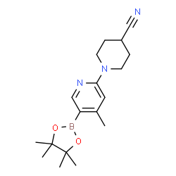 1-(4-Methyl-5-(4,4,5,5-tetramethyl-1,3,2-dioxaborolan-2-yl)pyridin-2-yl)piperidine-4-carbonitrile Structure