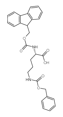 (S)-2-((((9H-芴-9-基)甲氧基)羰基)氨基)-5-(((苄氧基)羰基)氨基)戊酸结构式