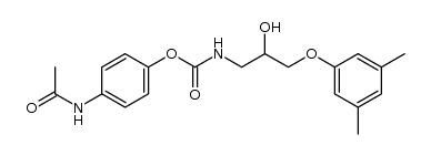 4-acetamidophenyl N-[3-(3,5-dimethylphenoxy)-2-hydroxypropyl]carbamate Structure