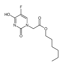 hexyl 2-(5-fluoro-2,4-dioxopyrimidin-1-yl)acetate结构式