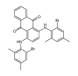1,4-二[(2-溴-4,6-二甲苯基)氨基]-9,10-蒽二酮结构式
